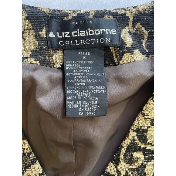 Vintage A Liz Claiborne Collection Petite Tapestry Vest Women's Petite Sz 8 - Picture 5 of 12